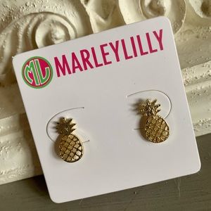 Gold Marley Lilly pineapple earrings NWT